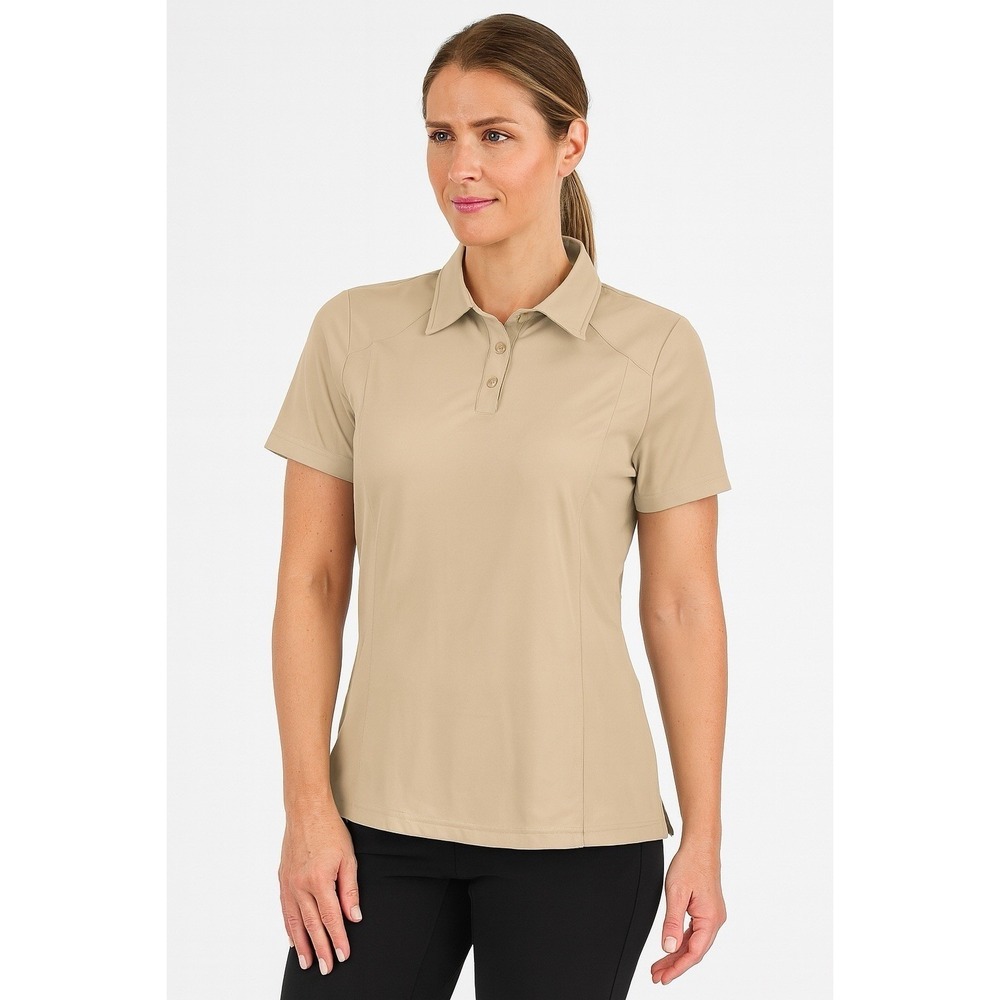 North End Women's Performance Polo Shirt Tan Short Sleeve Size Medium‎